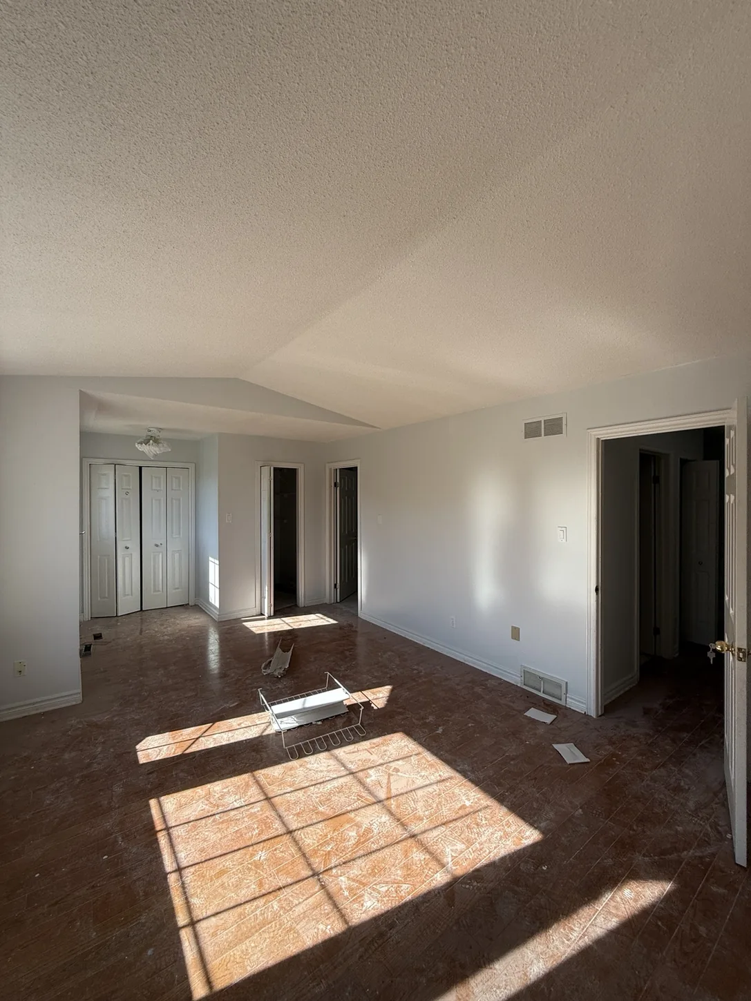 Sunlit interior undergoing residential renovation